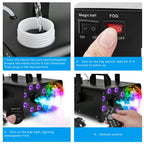 Yexmas 600W Fog Machine with Disco Ball & 8 RGB LED Lights – 2000CFM and Remote Control for Parties, Weddings, Halloween & DJ Events