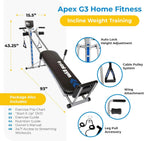Total Gym Full Body Workout System, 8 Resistance Levels, Black - APEX