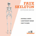 Faux Skeleton Decoration, White, 35", Halloween by Way To Celebrate