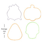 Way To Celebrate 8-Piece Stainless Cookie Cutters, Orange, Green, Purple