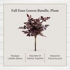 My Texas House Fall Faux Leaves Bundle, Plum, 30"