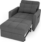 3-in-1 Convertible Pullout Sleeper Chair Bed - 75in x 26in x 17in