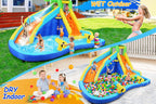 ROOJER Inflatable Water Slide Bounce House 8-in-1 With 450W Blower - Crocodile Water Park