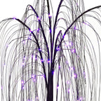 Indoor/Outdoor Battery-Operated 8-Function LED Color-Changing Willow Tree, Orange and Purple, 48", Halloween by Way To Celebrate