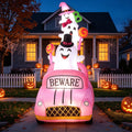 Ayieyill 8.5FT Halloween Inflatables Pumpkin Ghost Family with Built-in LED Lights, Halloween Blow up Yard Decorations