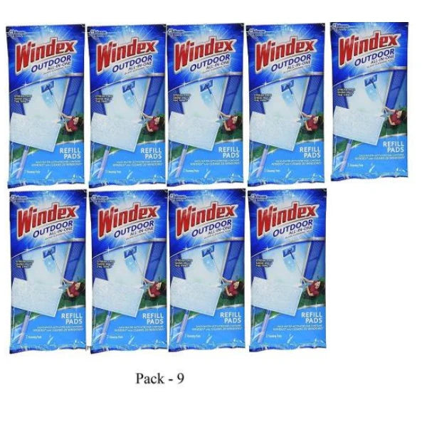 Windex® Outdoor All-in-One Window Cleaner Pad Refills, 9 Count