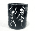 Way To Celebrate Halloween Black Dancing Skeleton Stoneware Mug Set, 2-Pack, 18.7 oz