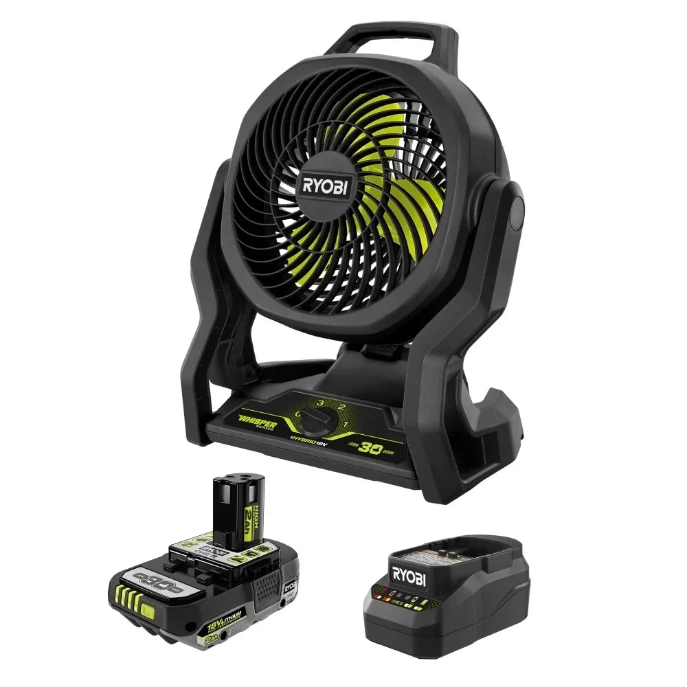 RYOBI Limited Edition 18V ONE+ Hybrid WHISPER SERIES 7-1/2 in. Fan Kit