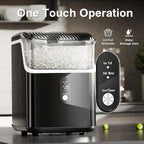 Countertop Nugget Ice Maker, 1.1 Liters, 34 lbs/24H, 8.66 x 11.30 x 12.68 inches, Black