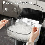 Countertop Nugget Ice Maker, 1.1 Liters, 34 lbs/24H, 8.66 x 11.30 x 12.68 inches, Black