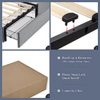 Allewie Upholstered Queen Platform Bed Frame With 4 Storage Drawers And Adjustable Headboard