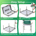 Costway Folding Mahjong Table With Cup Holders, Felt Mat And Carrying Handle - 35in x 35in x 29in