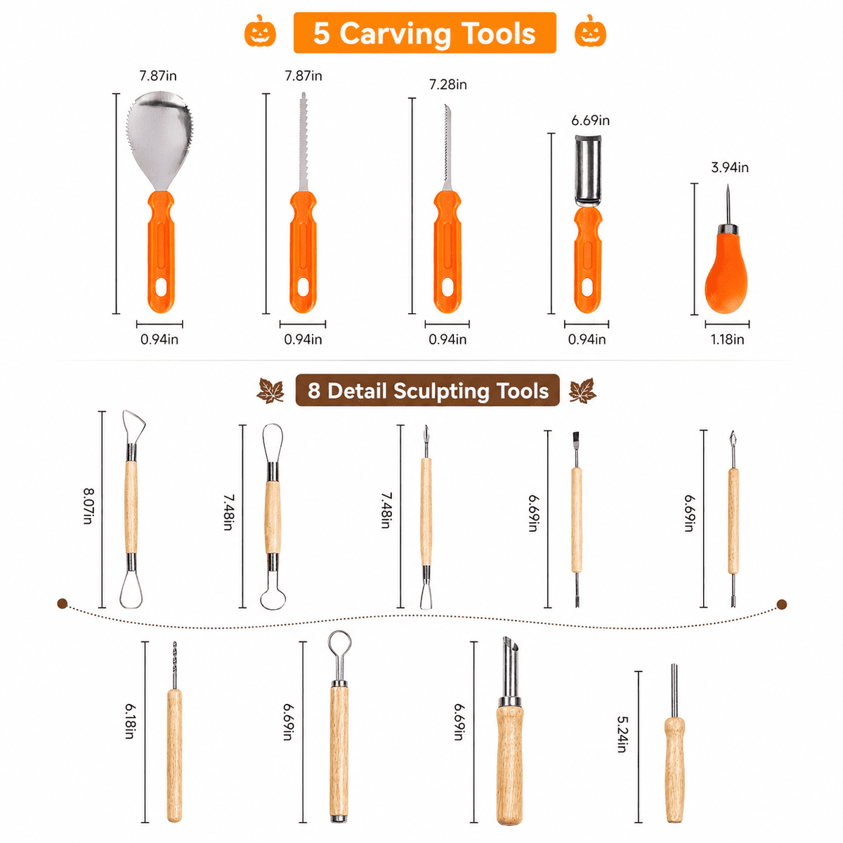 Halloween Pumpkin Carving Kit Pumpkin Carving Stickers Professional Detail Sculpting Tools Double-Side Sculpting Tool for Halloween Decoration