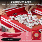 Costway Folding Mahjong Table With Cup Holders, Felt Mat And Carrying Handle - 35in x 35in x 29in