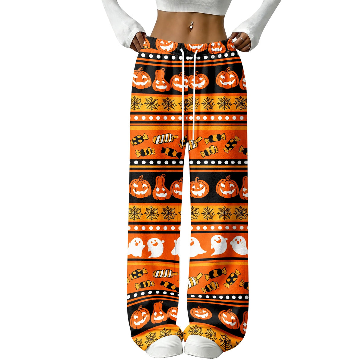 Halloween Pajama Pants for Women Halloween Pumpkin Print Fuzzy Sleep Pants for Women Warm Cozy Pj Bottoms Lounge Pants Plush Pajama Pants