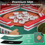 Costway Folding Mahjong Table With Cup Holders, Felt Mat And Carrying Handle - 35in x 35in x 29in