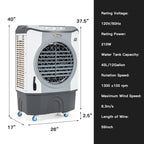 45L 3-in-1 Evaporative Air Cooler, Gray - 26.5 x 16 x 40 inch