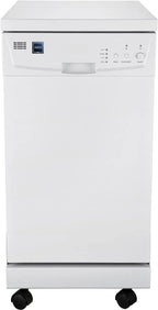 RCA Portable Dishwasher, 18in Wide, 8 Place Settings, White - RDW1809-WHITE