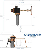 Backyard Discovery Canyon Creek Cedar Wood Swing Set With 8-Foot Wave Slide, Clubhouse And Play Kitchen