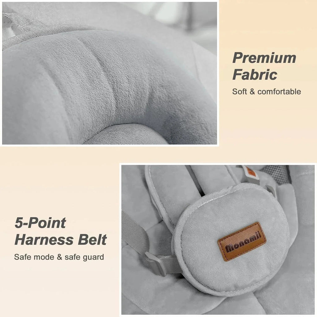 Monamii Bluetooth Infant Swing With Music Speaker, 5 Speeds And Remote Control