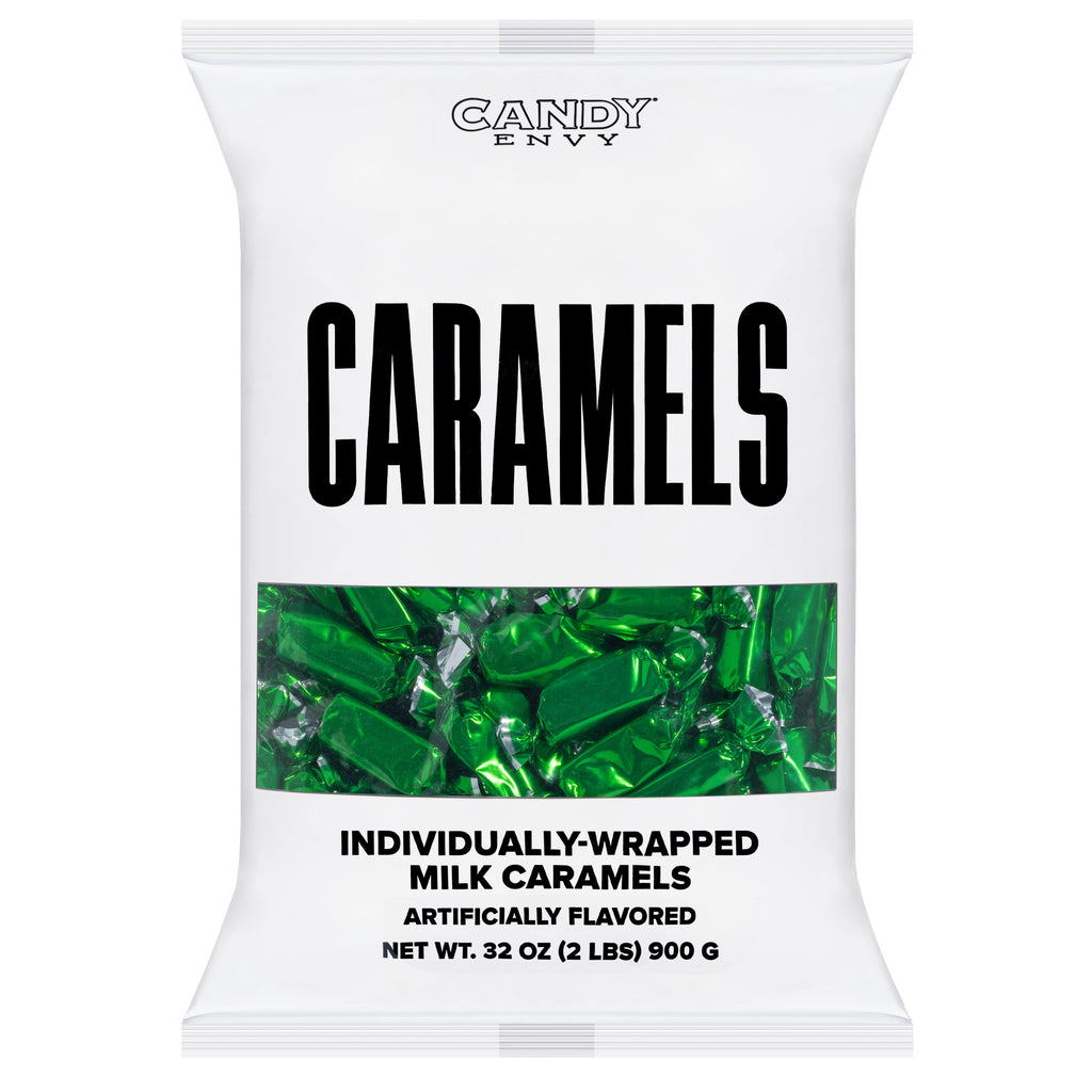 Candy Envy Green Individually Wrapped Caramels - 2 Pound Bag