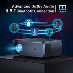 CLOKOWE Portable Projector 9600L Native 1080P 5G WiFi With Dolby Audio - YG661