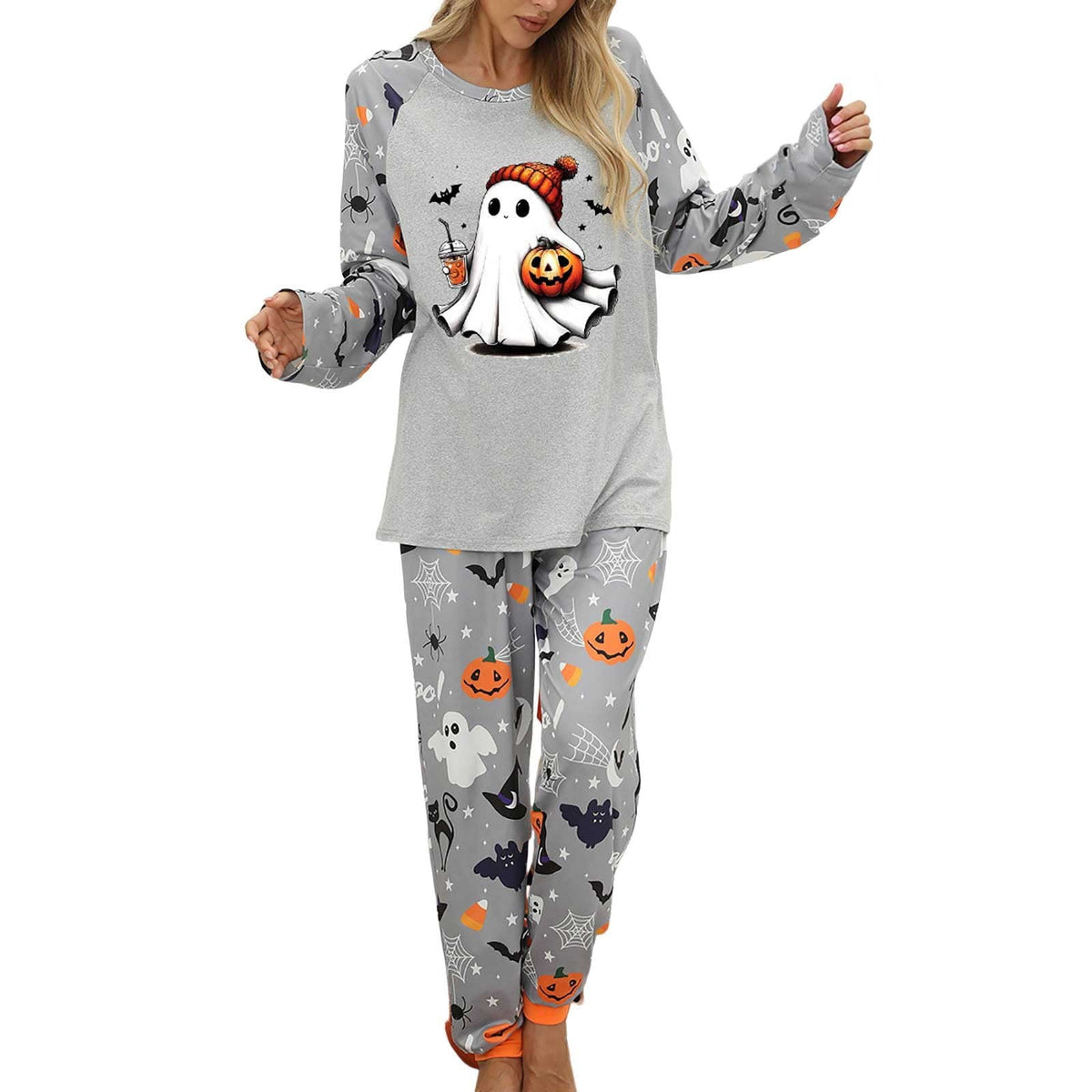 Pajamas For Women Set Halloween Cozy 2 Piece Outfit Soft Comfortable Sleepwear Loungewear Nightwear Nightclothes Homewear