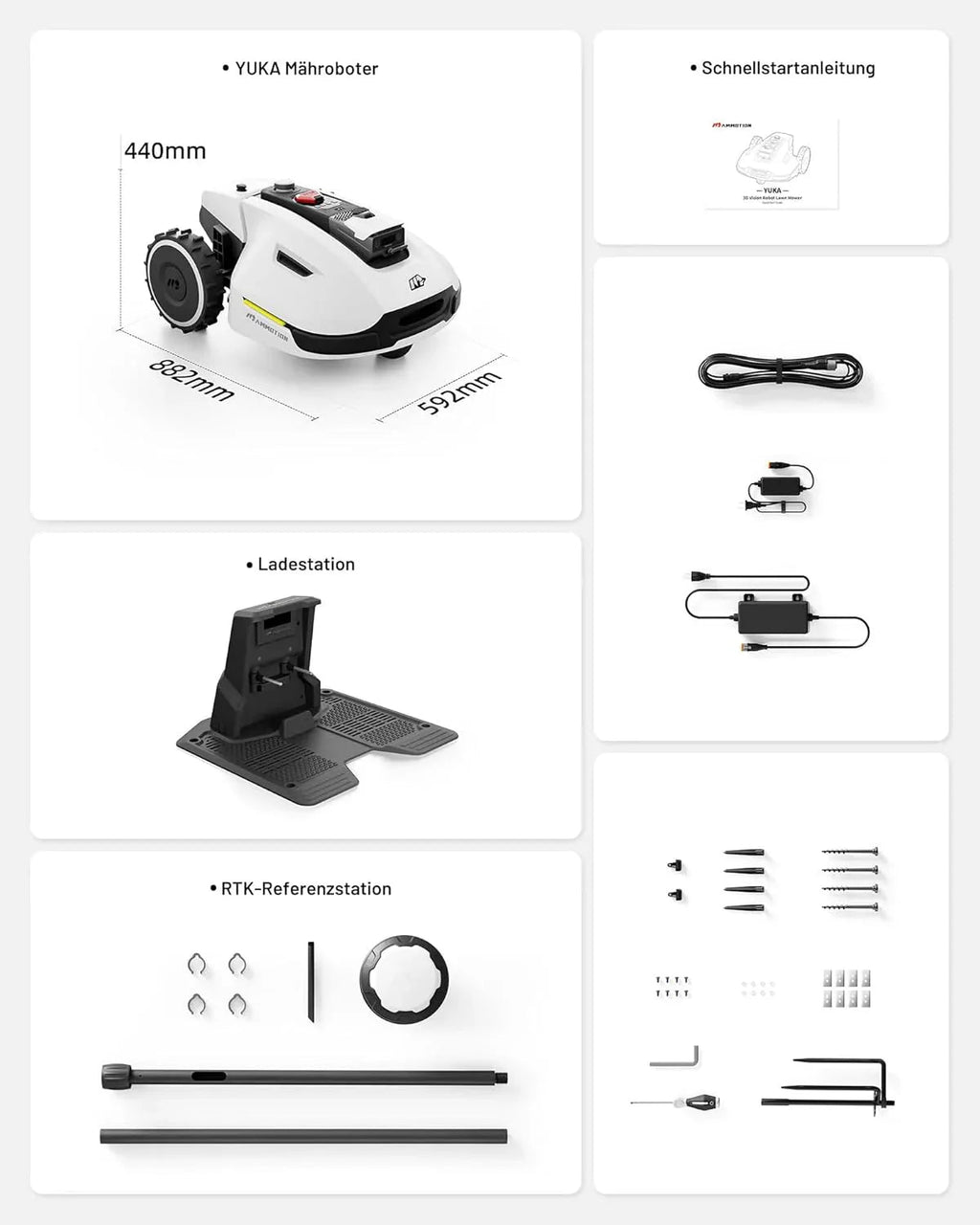 Mammotion YUKA Mini 500H Robotic Lawn Mower, 0.12 Acre, White - 500H