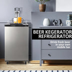 Dual-Tap Stainless Steel Beer Kegerator, 170L With Drip Tray