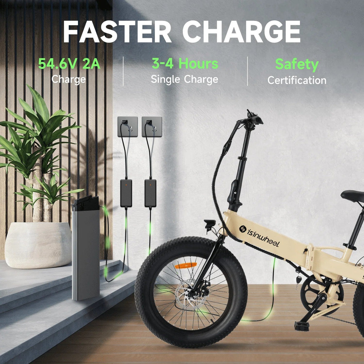 isinwheel Electric Bike Adult 500W 20 MPH 45+ Mile Range 20 inch Folding - U5-W
