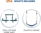PIPG Indoor Doorway Gym Set, Blue Steel Frame, 6-Piece, 300 lbs Capacity - 021-PIPG-CBOX