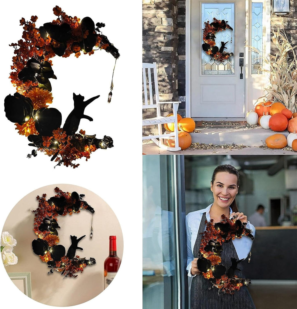 Wiher Halloween Wreaths with Lights for Front Door