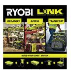 RYOBI LINK Modular Tool Storage Set, Rolling, Medium And Standard Tool Boxes, Green - STM201 STM102 STM101