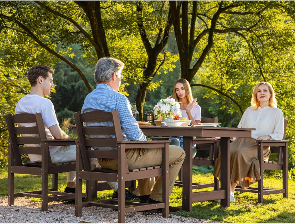 SERWALL 7-Piece HDPE Patio Dining Set, Aruba, 66.9in D x 32.2in W x 29.1in H