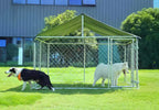 Petony Outdoor Dog Kennel With UV And Water Resistant Roof Cover, Chain-Link Fence And Swing Gate