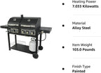 Dual-Fuel Outdoor Charcoal And Propane Grill - 64 x 28 x 49.75 inches