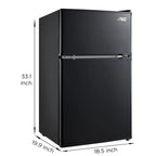 Arctic King Two-Door Mini Fridge With Freezer, 3.2 Cu. Ft., Stainless Steel