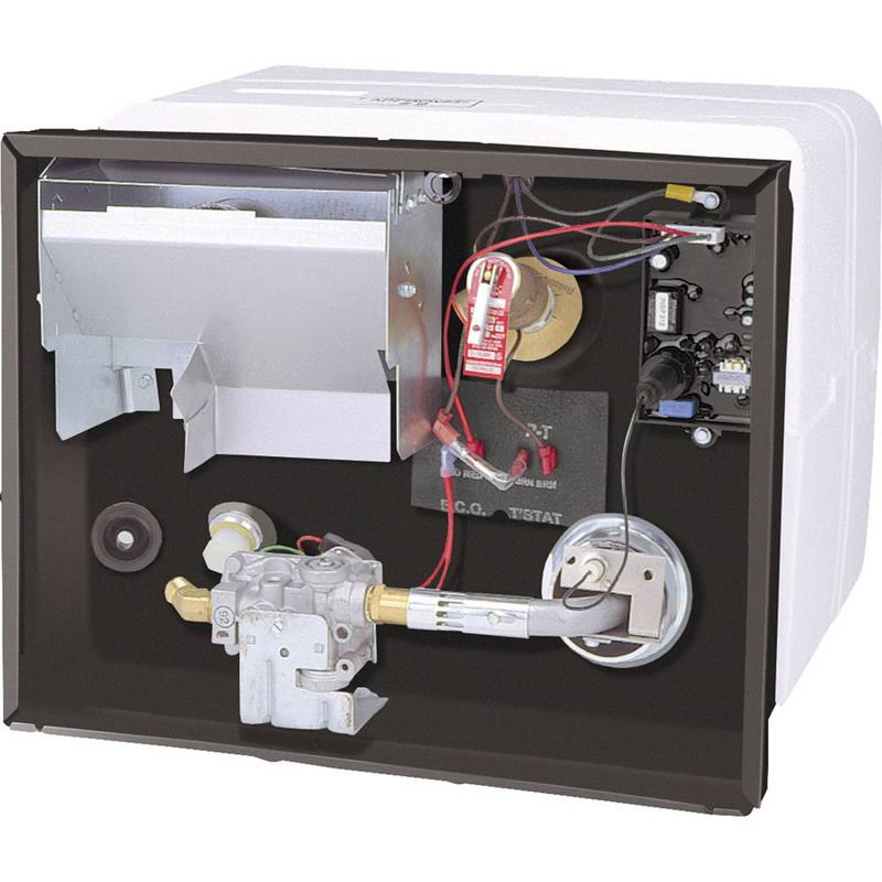 RV Gas Water Heater With U-Tube Heat Transfer System And Sealed Combustion Design