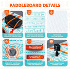 FunWater Inflatable Stand Up Paddle Board, 11 ft x 32 in x 6 in - SUP Paddle Accessories