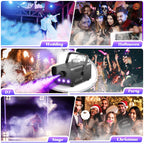 500W Fog Machine with RGB LED Lights, Remote Control, 3000CFM, 15 Lighting Effects for Wedding, DJ, Party, Concert, Halloween