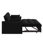 4-in-1 Velvet Pull-Out Sleeper Sofa Bed Loveseat With Reclining Backrest And 2 Side Pockets