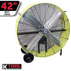 K Tool International 42 in Belt Drive Drum Fan, 2-Speed, Safety Yellow - KTI77743