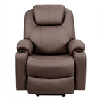 Electric Power Lift Recliner Chair With Leather Massage, Lumbar Heating, 8 Vibrating Nodes, Cup Holders And USB Port