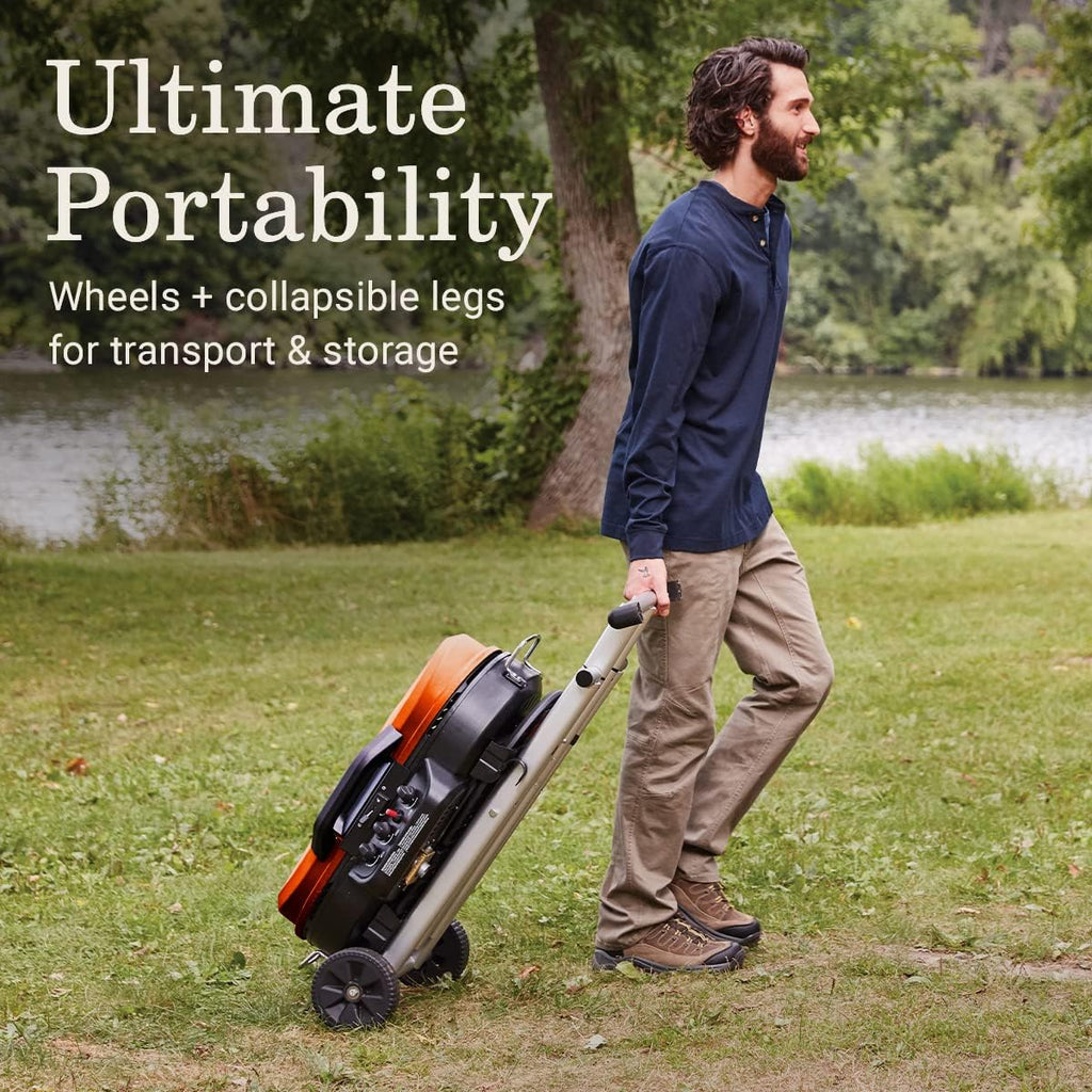 RoadTrip 285 Portable Stand-Up Propane Grill - 3 Adjustable Burners