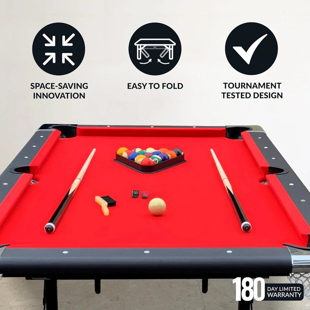 Hathaway Fairmont 6 Ft Portable Pool Table, Blue - BG2574