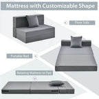 ASDRFYU 6 Inch Tri-Fold Folding Sofa Bed With Pillow