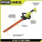 RYOBI 18V ONE+ 22" Hedge Trimmer - 2Ah Battery