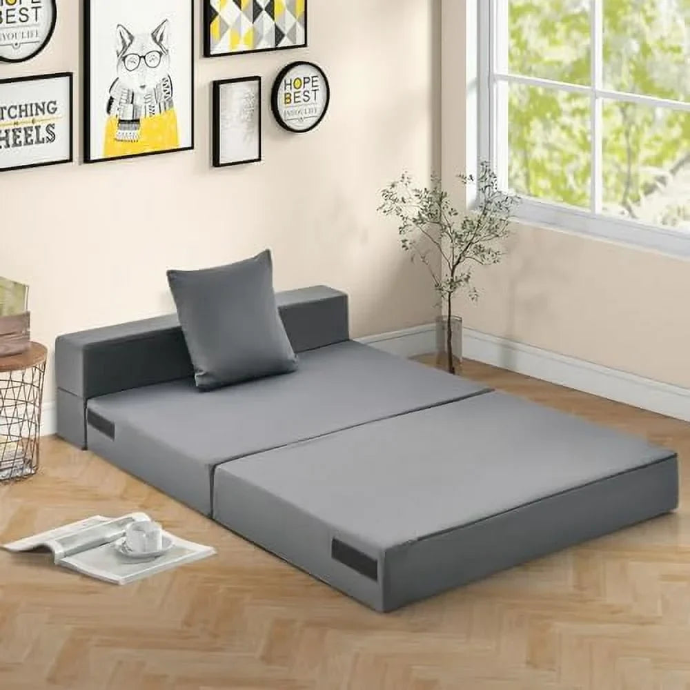 ASDRFYU 6 Inch Tri-Fold Folding Sofa Bed With Pillow