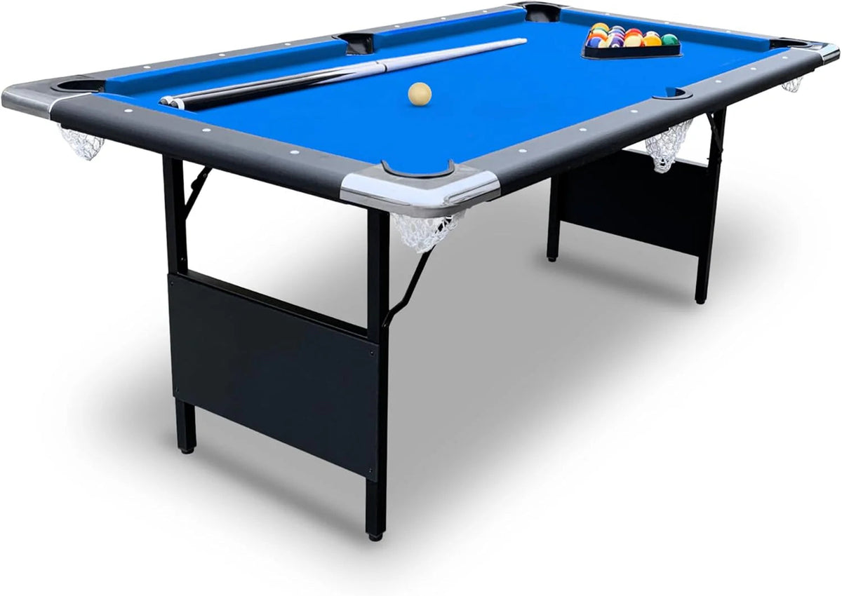 Hathaway Fairmont 6 Ft Portable Pool Table, Blue - BG2574