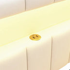 Upholstered Platform Bed Frame With USB Ports, LED Lighting And 2 Storage Drawers - Full/Twin